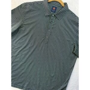 Donald Ross Polo Shirt LRG Green Golf Polo Performance‎ Casual Preppy Geometric